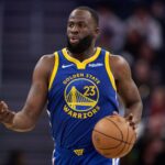 Jan 7, 2026; San Francisco, California, USA; Golden State Warriors forward Draymond Green (23) brings the ball up court against the Milwaukee Bucks during the third quarter at Chase Center. Mandatory Credit: Robert Edwards-Imagn Images