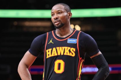 Jonathan Kuminga looks on during the Hawks game against the Wizards. Mandatory Credit: nba.com