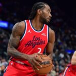Feb 2, 2026; Inglewood, California, USA; Los Angeles Clippers forward Kawhi Leonard (2) moves the ball against the Philadelphia 76ers during the second half at Intuit Dome. Mandatory Credit: Gary A. Vasquez-Imagn Images