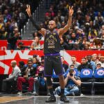 Jan 30, 2026; Washington, District of Columbia, USA; Los Angeles Lakers forward LeBron James (23) on the court against the Washington Wizards during the second half at Capital One Arena. Mandatory Credit: Brad Mills-Imagn Images