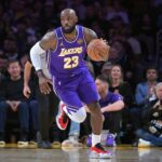 Feb 12, 2026; Los Angeles, California, USA; Los Angeles Lakers forward LeBron James (23) handles the ball in the first half against the Dallas Mavericks at Crypto.com Arena. Mandatory Credit: Jayne Kamin-Oncea-Imagn Images