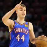 Nikola Topic in action for the Thunder. Mandatory Credit: Kent Smith/NBAE via Getty Images