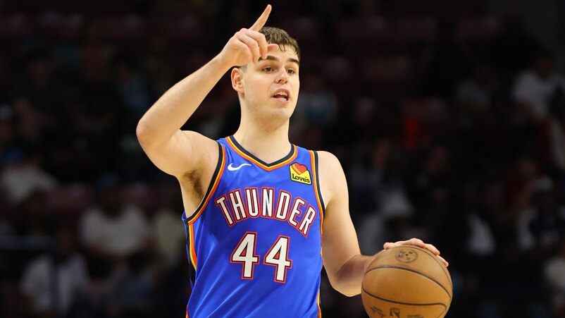 Nikola Topic in action for the Thunder. Mandatory Credit: Kent Smith/NBAE via Getty Images
