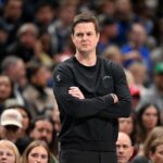 Jan 17, 2026; Dallas, Texas, USA; Utah Jazz head coach Will Hardy looks on during the first quarter against the Dallas Mavericks at the American Airlines Center. Mandatory Credit: Jerome Miron-Imagn Images