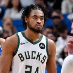 ORLANDO, FL - Cam Thomas #24 of the Milwaukee Bucks looks on during the game against the Orlando Magic on February 9, 2026 at Kia Center in Orlando, Florida. (Photo by Fernando Medina/NBAE via Getty Images)
