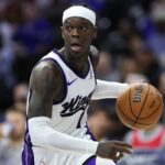 Philadelphia, Pennsylvania, USA; Sacramento Kings guard Dennis Schroder (17) controls the ball against the Philadelphia 76ers during the first quarter at Xfinity Mobile Arena. Mandatory Credit: Bill Streicher-Imagn Images