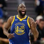 San Francisco, California, USA; Golden State Warriors forward Draymond Green (23) reacts against the Milwaukee Bucks during the fourth quarter at Chase Center. Mandatory Credit: Robert Edwards-Imagn Images