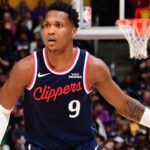 LOS ANGELES, CA - FEBRUARY 20: Bennedict Mathurin #9 of the LA Clippers dribbles the ball during the game against the Los Angeles Lakers on February 20, 2026 at Crypto.Com Arena in Los Angeles, California. NOTE TO USER: User expressly acknowledges and agrees that, by downloading and/or using this Photograph, user is consenting to the terms and conditions of the Getty Images License Agreement. Mandatory Copyright Notice: Copyright 2026 NBAE (Photo by Adam Pantozzi/NBAE via Getty Images)