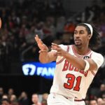 Feb 5, 2026; Toronto, Ontario, CAN; Chicago Bulls guard Jaden Ivey (31) passes against the Toronto Raptors in the second half at Scotiabank Arena. Mandatory Credit: Dan Hamilton-Imagn Images