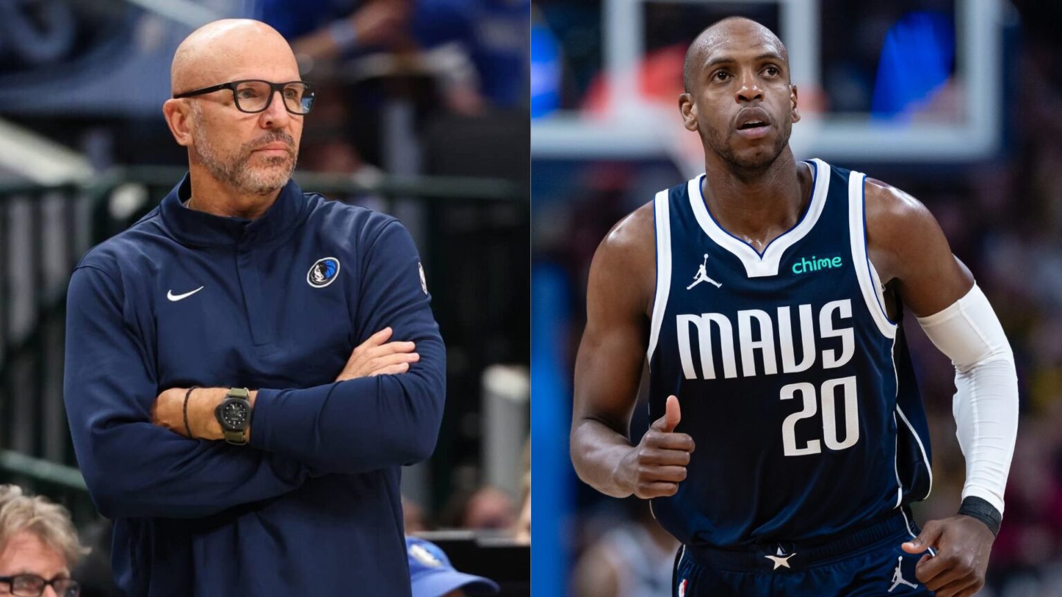 Jason Kidd confirms that Khris Middleton will remain with the Mavericks. Mandatory Credit: Imagn Images, Getty Images
