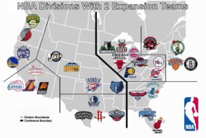 Potential new divisions and conferences in the NBA.