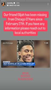 Victor Wembanyama's Instagram story.