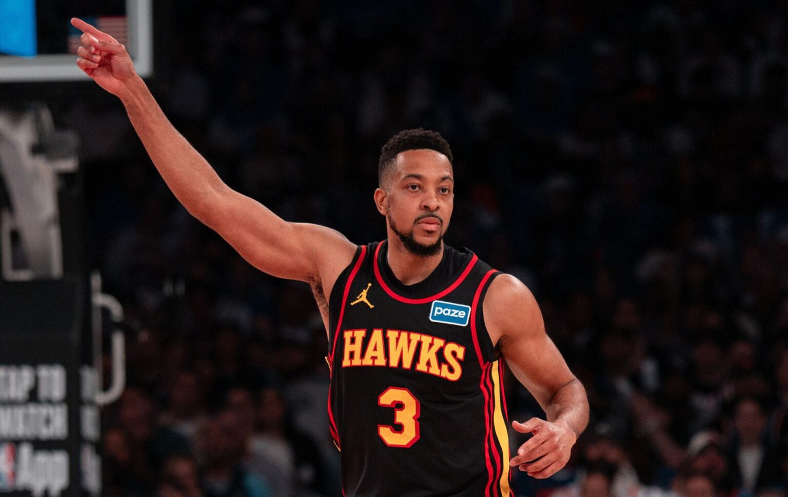 CJ McCollum in action for the Atlanta Hawks. Mandatory Credit: nba.com
