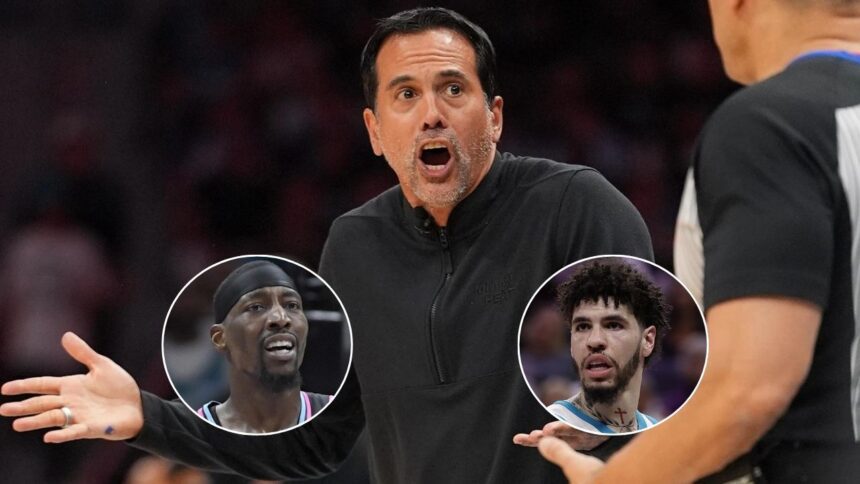 Erik Spoelstra Calls Out LaMelo Ball's Dangerous "Shenanigans" On Bam Adebayo; Urges NBA To Penalize Hornets Star