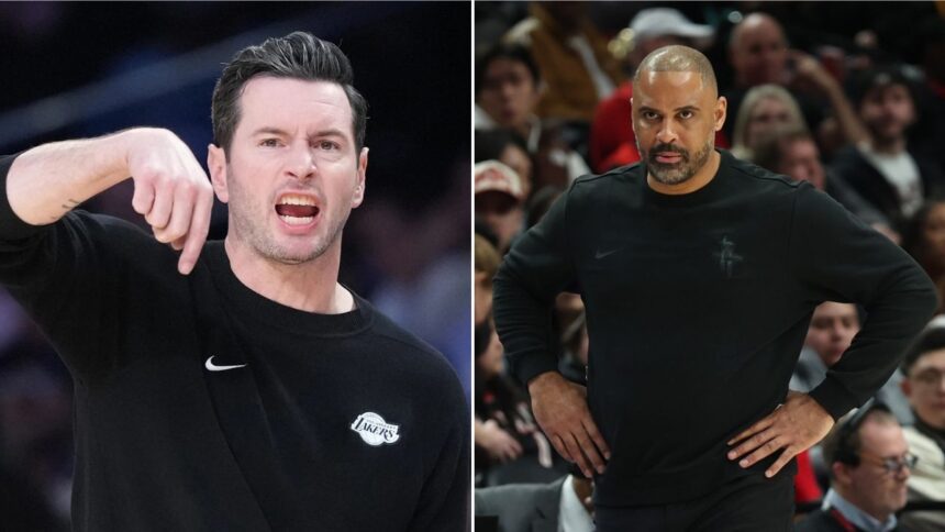 JJ Redick, Ime Udoka Preview Lakers vs. Rockets Playoff Series After Regular Season Finale: "We're Going To Fight"