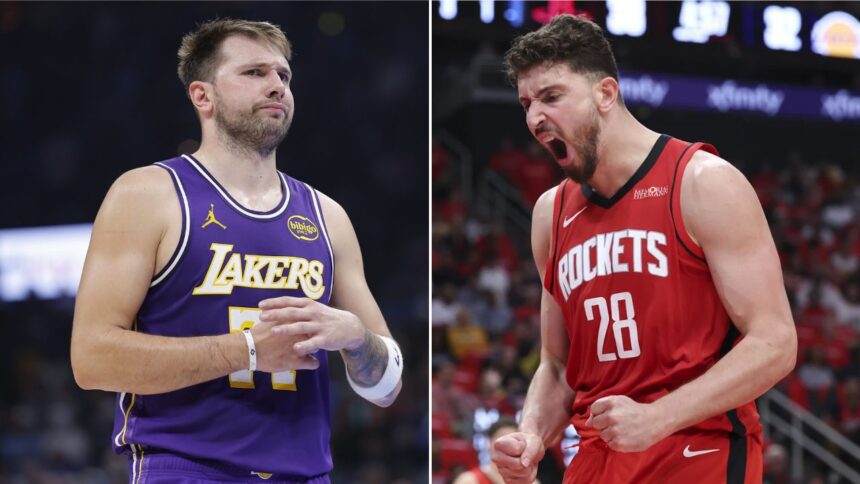 New Video Shows Luka Doncic Trash-Talking Alperen Sengun During Game 4 Of Lakers-Rockets Series