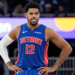 Tobias Harris looks on during a Pistons' game. Mandatory Credit: Thearon W. Henderson - Getty Images