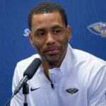 Bulls EVP Bryson Graham speaks with the media during a press conference. Mandatory Credit: Matthew Hinton - Imagn Images