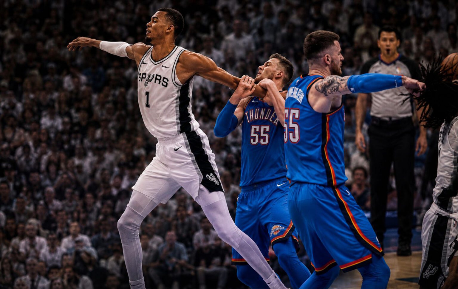 Isaiah Hartenstein was called out for his dirty plays against Stephon Castle and Victor Wembanyama by Spurs fans. Mandatory Credit: Fadeaway World