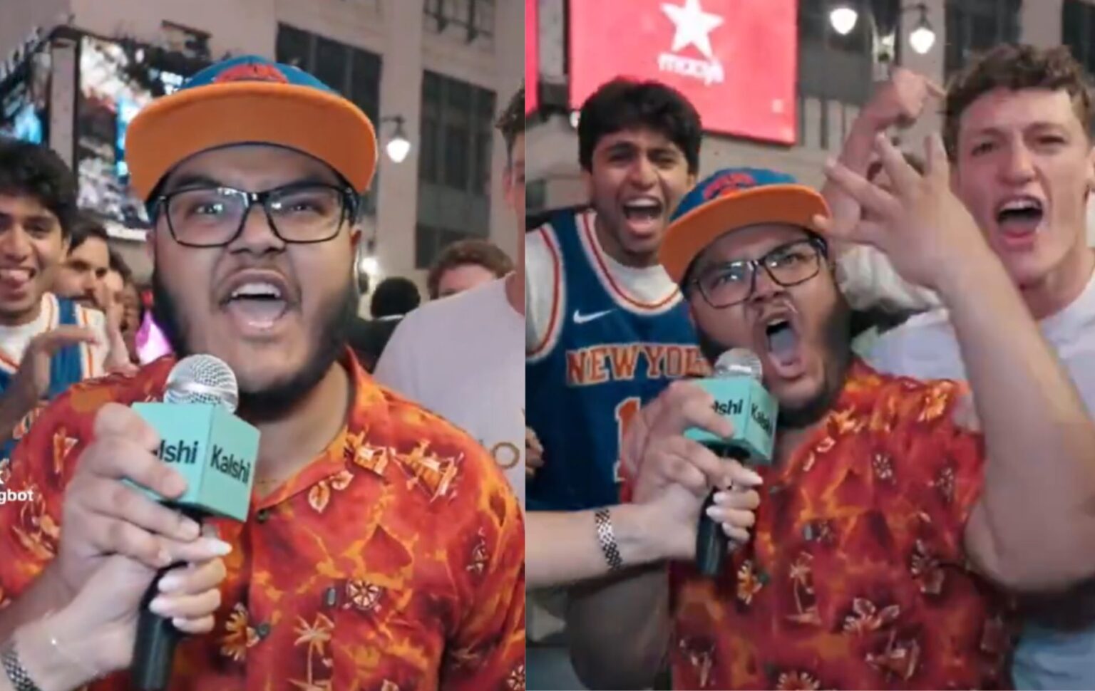 Knicks fan goes viral for wild reaction to Game 1 win. Mandatory Credit: @LakeShowYo - X