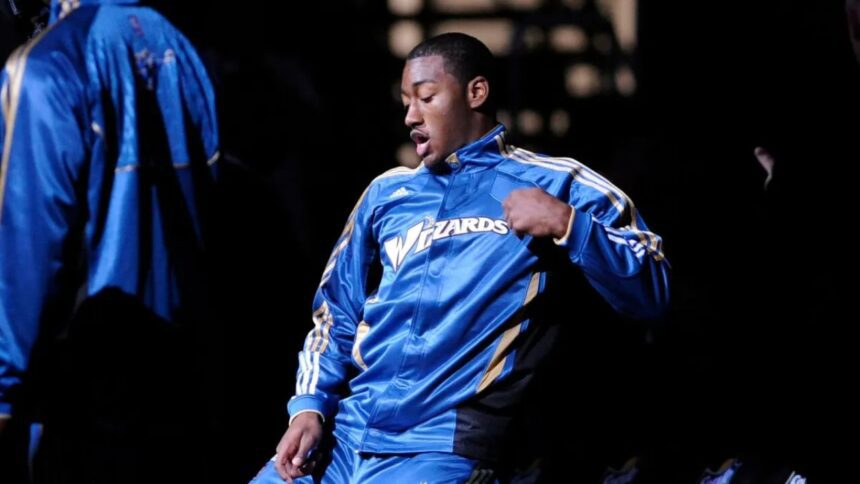 November 2, 2010; Washington, DC, USA; Washington Wizards point guard John Wall dances during the player introductions before a game against the Philadelphia 76ers at the Verizon Center. Mandatory Credit: Rafael Suanes-Imagn Images