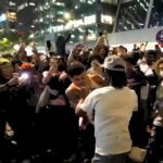 Tensions flared between Knicks fans and the NYPD at Bryant Park on Monday night. Mandatory Credit: @ScooterCasterNY - X