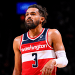 BOSTON, MA - MARCH 14: Trae Young #3 of the Washington Wizards looks on during the game against the Boston Celtics on March 14, 2026 at TD Garden in Boston, Massachusetts. NOTE TO USER: User expressly acknowledges and agrees that, by downloading and/or using this Photograph, user is consenting to the terms and conditions of the Getty Images License Agreement. Mandatory Copyright Notice: Copyright 2026 NBAE (Photo by Brian Babineau/NBAE via Getty Images)
