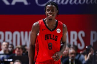 Caleb Wilson in action for Chicago Bulls at the Las Vegas Summer League. Mandatory Credit: NBA.com