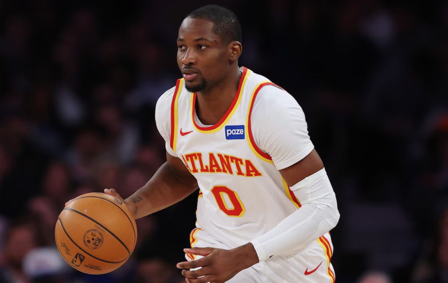 Jonathan Kuminga in action for the Atlanta Hawks. Mandatory Credit: Sarah Steir - Getty Images