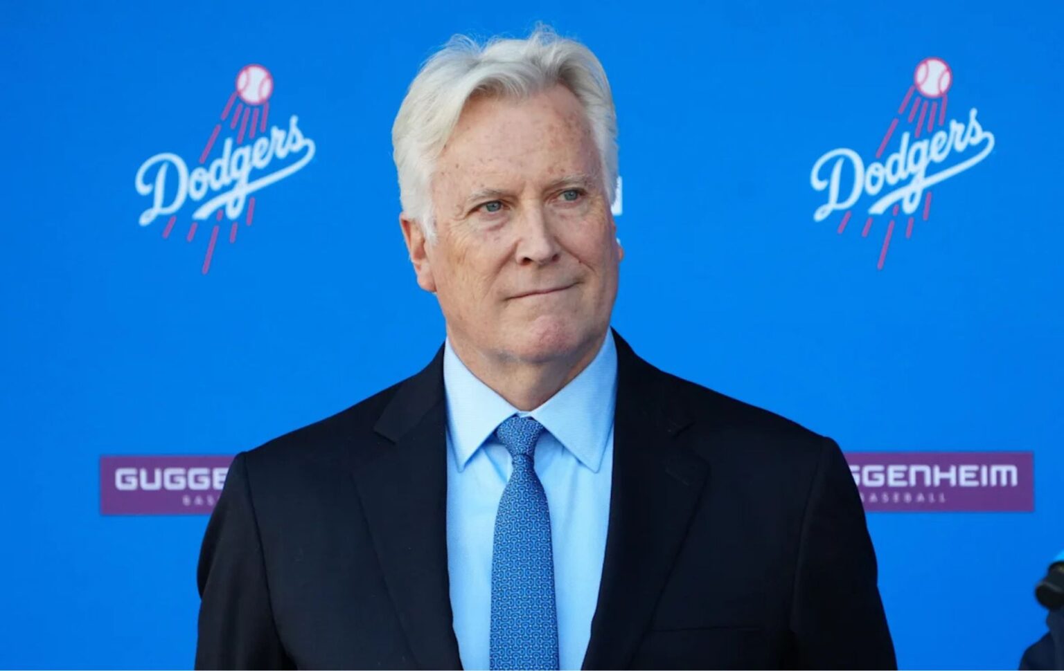 Mark Walter at Shohei Ohtani's introductory press conference at Dodger Stadium. Mandatory Credit: USA Today