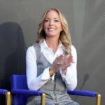 Feb 22, 2026; Los Angeles, CA, USA; Los Angeles Lakers governor Jeanie Buss watches at unveiling of statue of former Lakers coach Pat Riley at the Crypto.com Arena. Mandatory Credit: Kirby Lee-Imagn Images