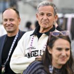May 9, 2026; Los Angeles, California, USA; Former Disney CEO Bob Iger watches pregame warm ups before the game between Angel City FC and the San Diego Wave at BMO Stadium. Mandatory Credit: Kelvin Kuo-Imagn Images
