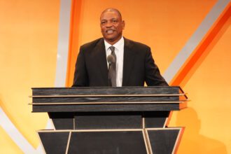 Class of 2026 inductee Doc Rivers speaks during the Naismith Memorial Basketball Hall of Fame Enshrinement at Symphony Hall Springfield.