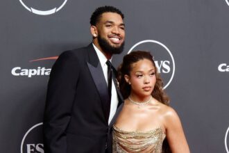NEW YORK, NEW YORK - JULY 15: (L-R) Karl-Anthony Towns and Jordyn Woods attend the 2026 ESPY Awards at the David H. Koch Theater at Lincoln Center on July 15, 2026 in New York City. (Photo by Taylor Hill/Getty Images)