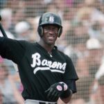 Birmingham Barons right fielder Michael Jordan gets loose in the on-deck circle as he waits his turn to bat against the Nashville Xpress at Greer Stadium in Nashville on April 24, 1994.