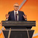 Springfield, Mass, USA; Class of 2026 inductee Mike D’Antoni speaks during the Naismith Memorial Basketball Hall of Fame Enshrinement at Symphony Hall Springfield. Mandatory Credit: David Butler II-Imagn Images