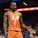Mar 2, 2026; San Francisco, California, USA; Los Angeles Clippers forward Kawhi Leonard (2) walks back to the bench during the third quarter against the Golden State Warriors at Chase Center. Mandatory Credit: D. Ross Cameron-Imagn Images