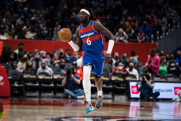 Jan 15, 2022; Washington, District of Columbia, USA; Washington Wizards center Montrezl Harrell (6) brings the ball up court against the Portland Trail Blazers during the second half of the game at Capital One Arena. Mandatory Credit: Scott Taetsch-USA TODAY Sports